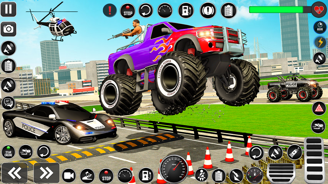 Gangster City Monster Truck 3D - Gameplay image of android game