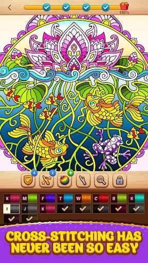 Cross Stitch Coloring Mandala - عکس بازی موبایلی اندروید