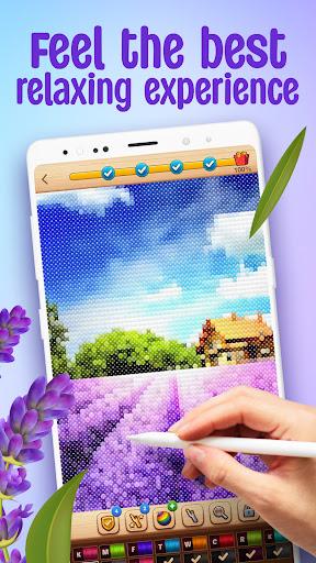 Cross-Stitch: Coloring Book - Gameplay image of android game