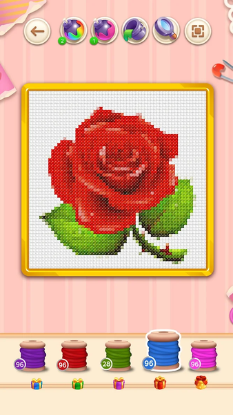 Craft Cross Stitch: Pixel Art - Gameplay image of android game