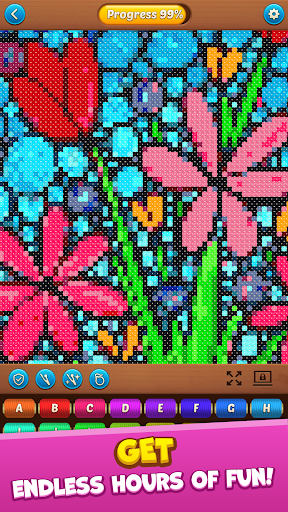 Cross Stitch: Coloring Art - Gameplay image of android game