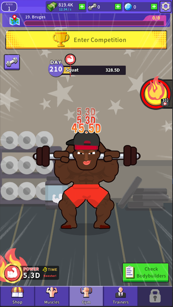Idle Bodybuilder Manager - Gameplay image of android game