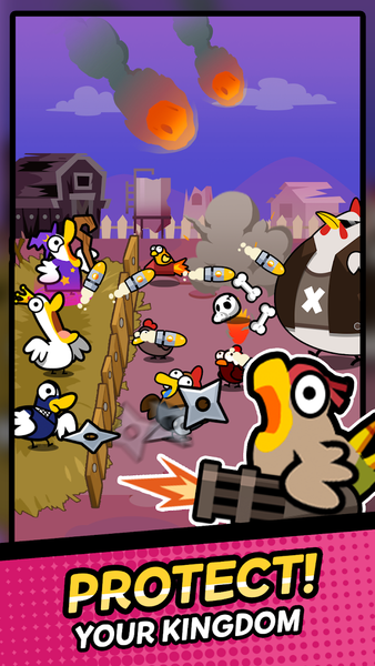 Duck vs Chicken : Idle Defense - Gameplay image of android game