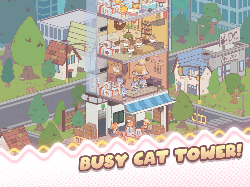 My Cat Tower : Idle Tycoon - Gameplay image of android game