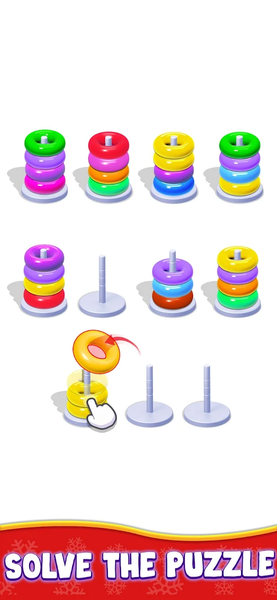 Hoop Stack: Color Sort Puzzle - Gameplay image of android game