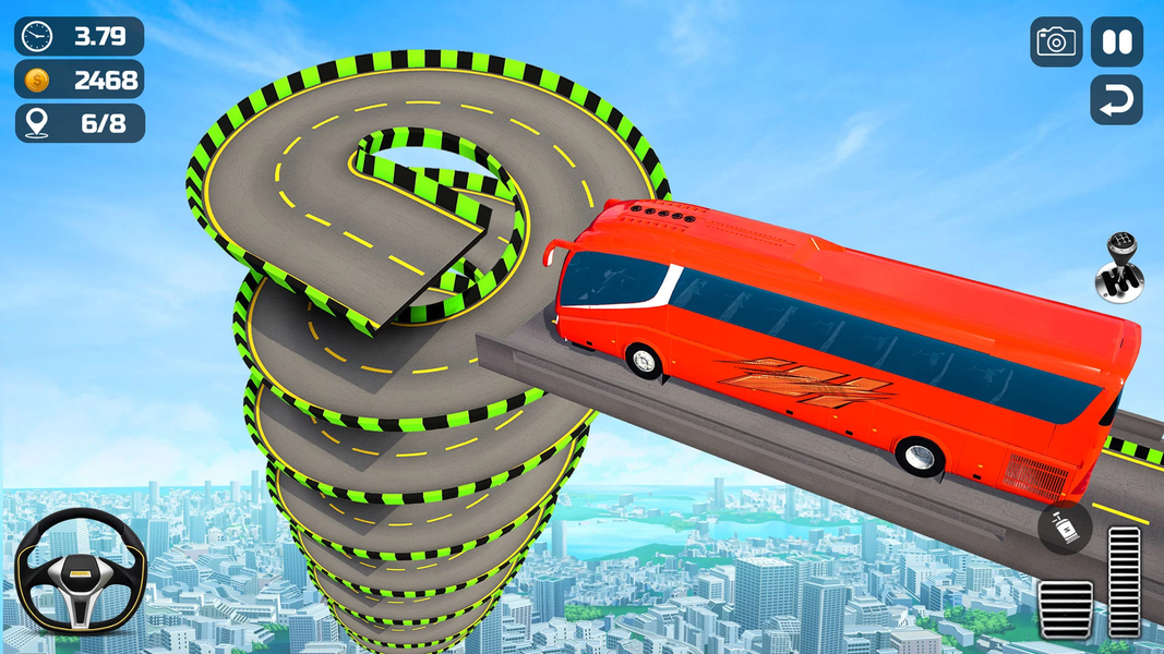 Mega Ramp Bus Stunts: Bus Game - Gameplay image of android game