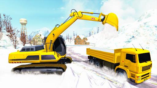 Snow Excavator Road Truck Game - Gameplay image of android game