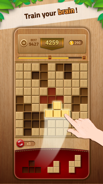 WoodPuz - Wood Block Puzzle - Gameplay image of android game