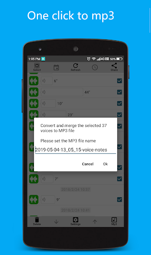 Convert Merge Opus Voice Note to Mp3 for WhatsApp - عکس برنامه موبایلی اندروید