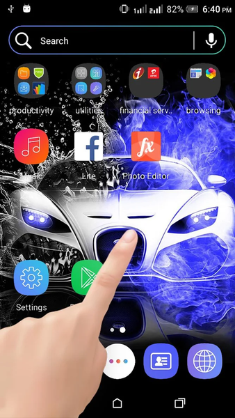 Blue Car Water Ripple LWP - Image screenshot of android app