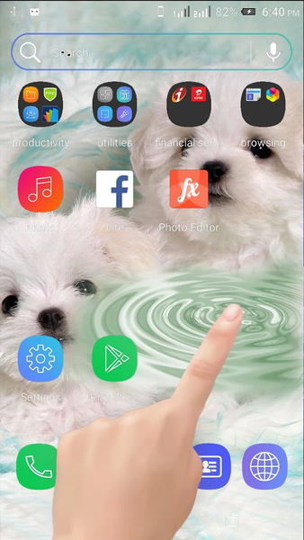 Cute Puppy Water Ripple LWP - Image screenshot of android app