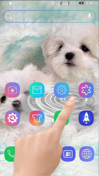 Cute Puppy Water Ripple LWP - Image screenshot of android app