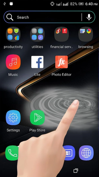 Gold Black Water Ripple LWP - Image screenshot of android app