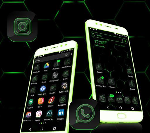 Cool Neon Green Launcher Theme - Image screenshot of android app