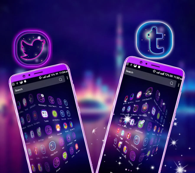 Neon City Launcher Theme - Image screenshot of android app