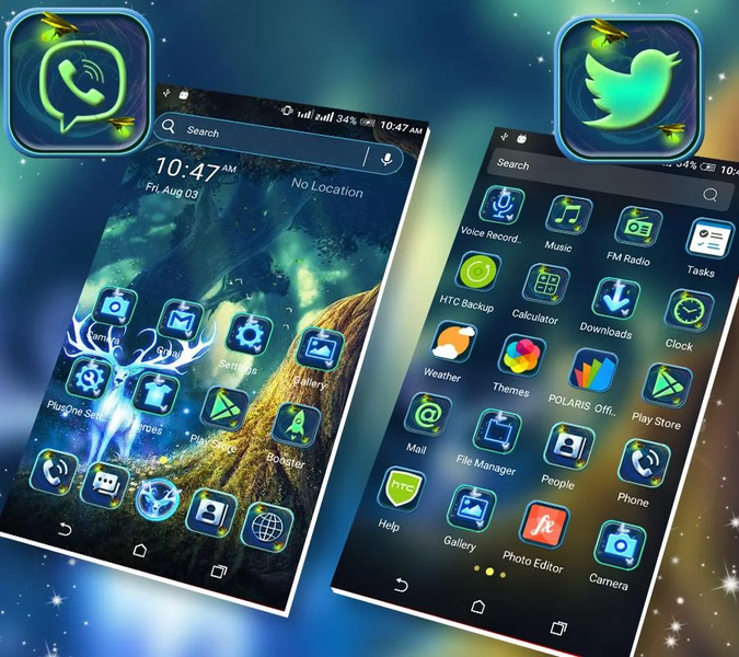 Neon Dear Launcher Theme - Image screenshot of android app