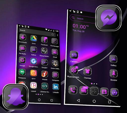 Purple Black Launcher Theme - Image screenshot of android app