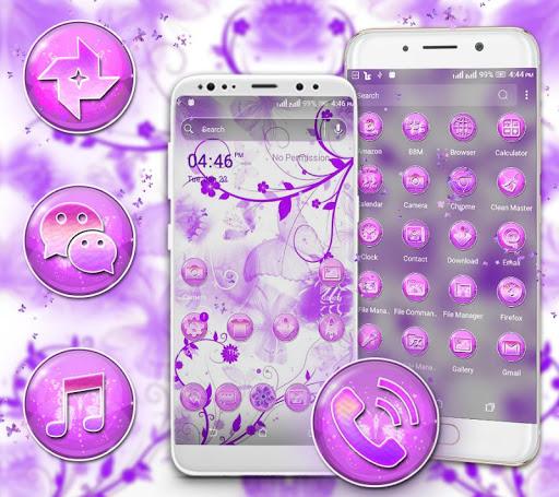 Purple Butterfly Theme - Image screenshot of android app