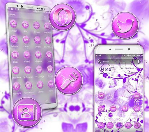 Purple Butterfly Theme - عکس برنامه موبایلی اندروید