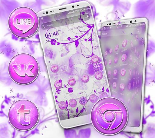 Purple Butterfly Theme - عکس برنامه موبایلی اندروید