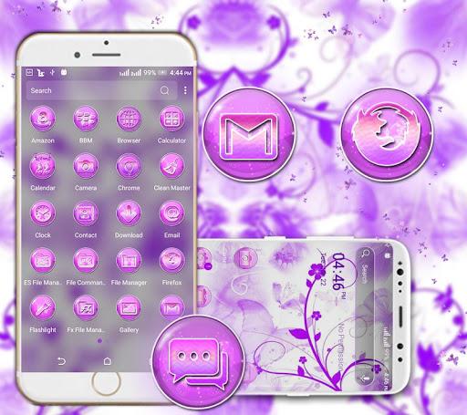 Purple Butterfly Theme - عکس برنامه موبایلی اندروید