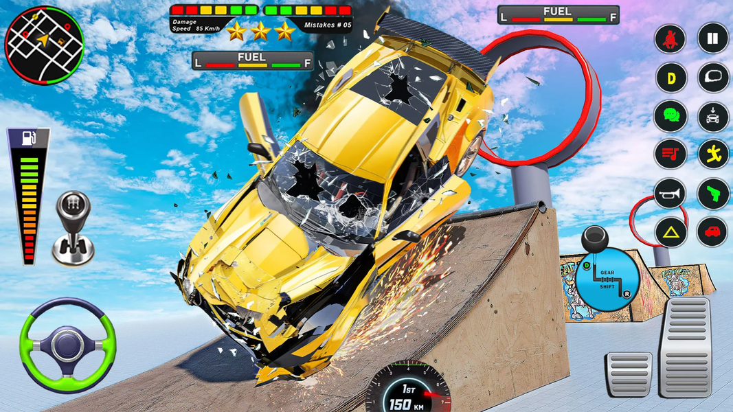 Mega Ramp Car Crash Simulator - Gameplay image of android game