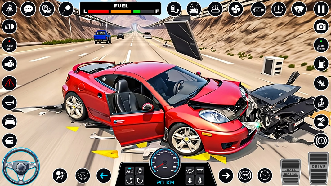Crazy Car Crash Simulator : ۳d - عکس بازی موبایلی اندروید