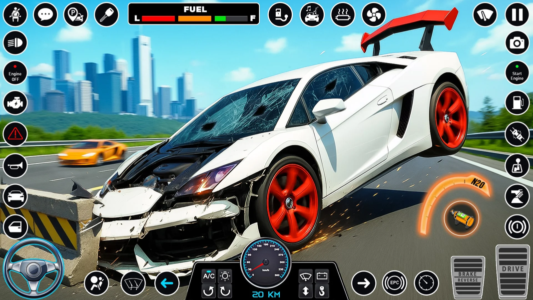 Crazy Car Crash Simulator : ۳d - عکس بازی موبایلی اندروید