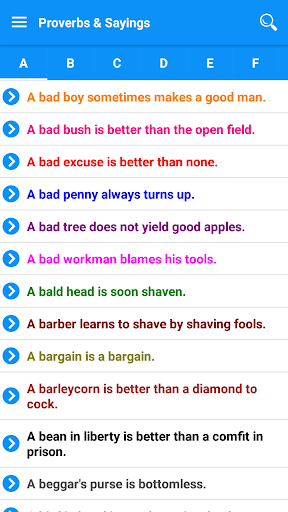 Proverbs and Sayings - Image screenshot of android app