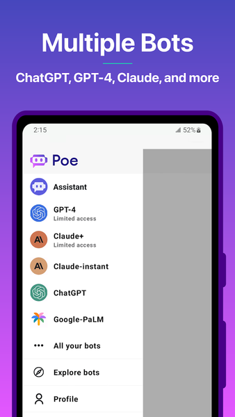 Poe - Fast AI Chat - عکس برنامه موبایلی اندروید