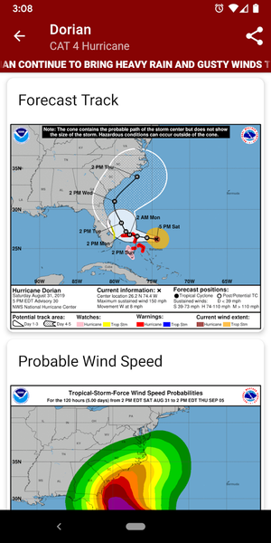 SeaStorm Hurricane Tracker - Image screenshot of android app