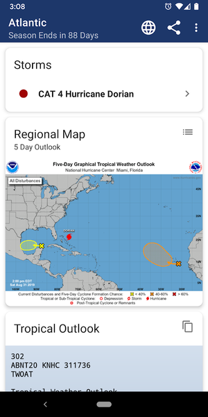 SeaStorm Hurricane Tracker - Image screenshot of android app