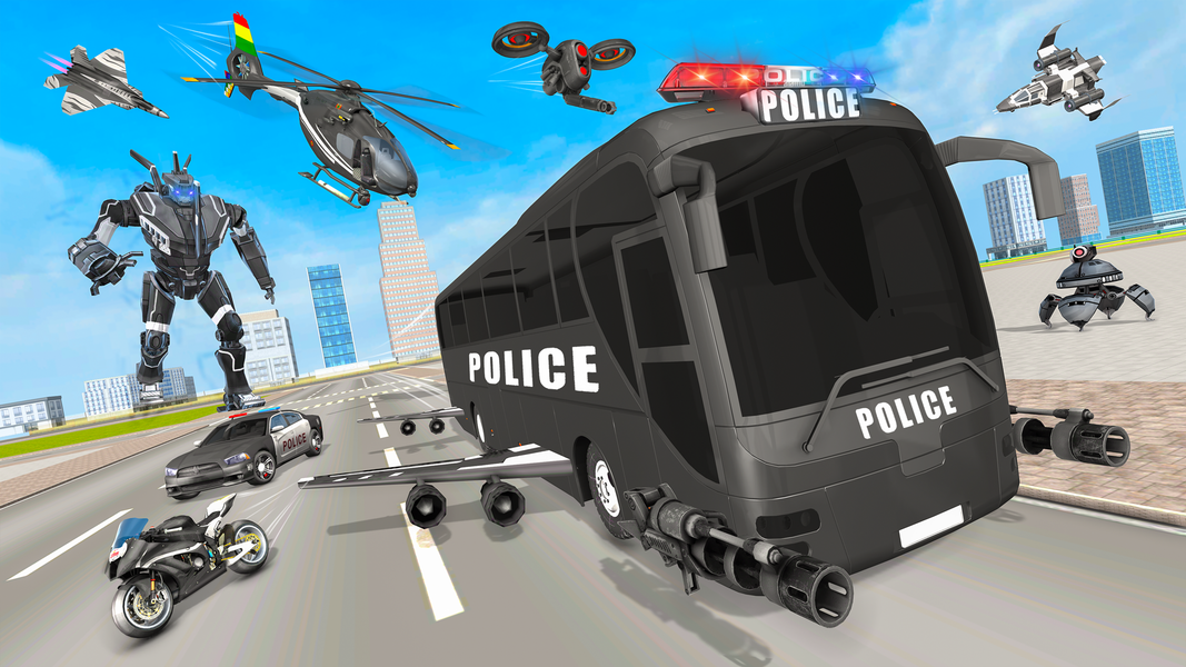Bus Simulator Police Robot Car - Gameplay image of android game