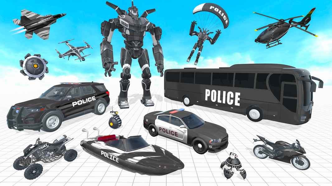 Police Bus Robot Bike Games - Gameplay image of android game