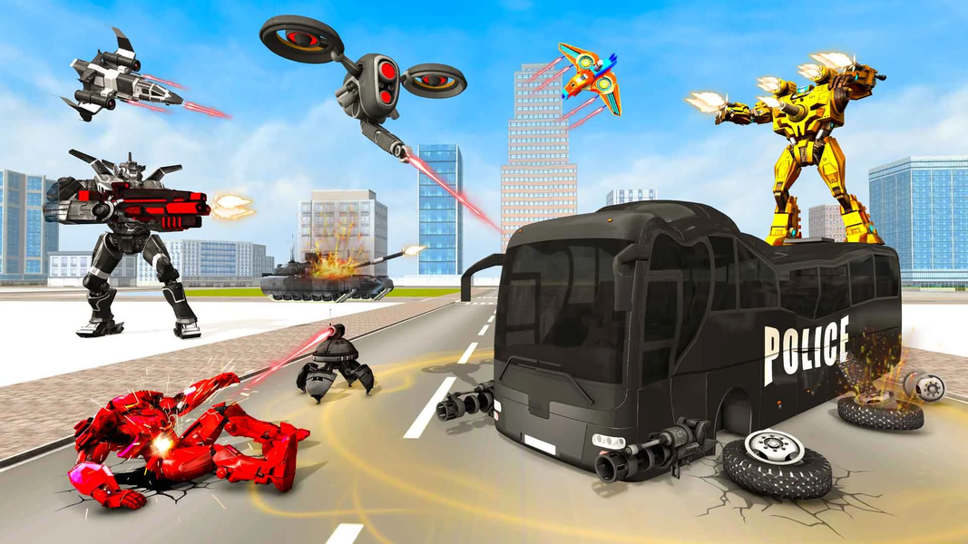 Bus Simulator Police Robot Car - Gameplay image of android game