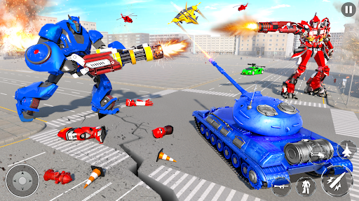 Police Tank Robot War Game - Gameplay image of android game