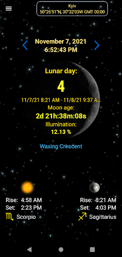 Moon Calendar — Lunar Phases - عکس برنامه موبایلی اندروید