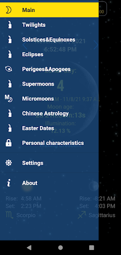 Moon Calendar — Lunar Phases - عکس برنامه موبایلی اندروید
