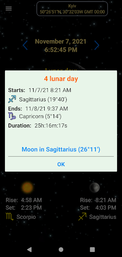 Moon Calendar — Lunar Phases - عکس برنامه موبایلی اندروید