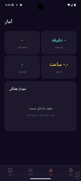 پومودورو - تایمر تمرکز - عکس برنامه موبایلی اندروید