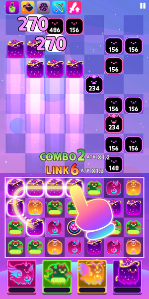 Cats Link - Puzzle Defense - Gameplay image of android game
