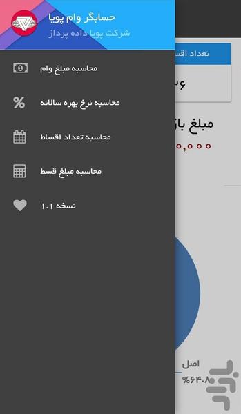 محاسبه قسط، سود وام، نرخ بهره بانکی - عکس برنامه موبایلی اندروید