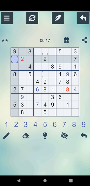 Sudoku - Gameplay image of android game