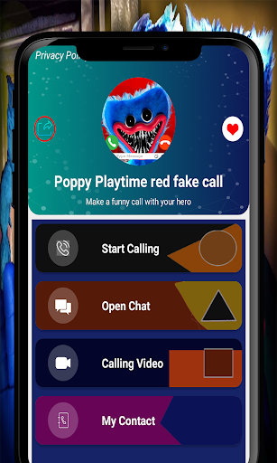 Poppy Playtime red fake call - Image screenshot of android app