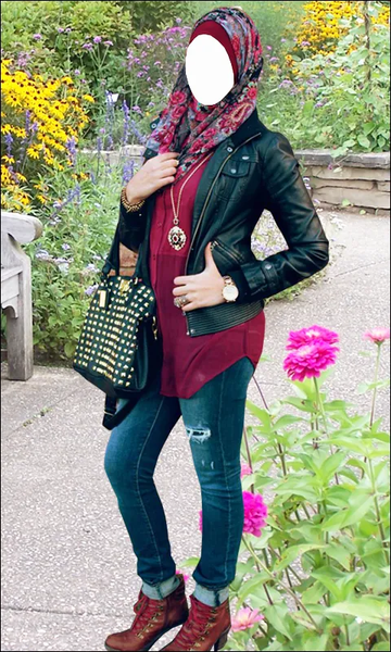 Hijab Girl Jeans Photo Suits - Image screenshot of android app