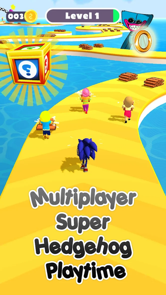 Super Blue Hedgehog Squid - Gameplay image of android game