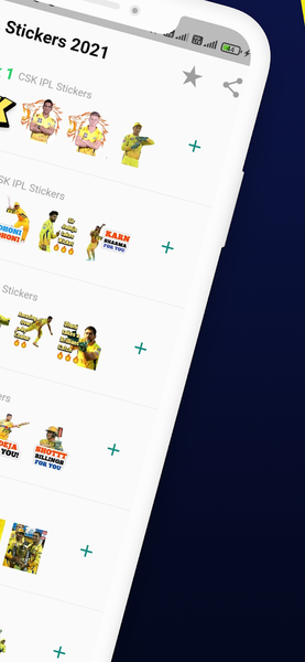 CSK IPL 2021 Stickers - Image screenshot of android app
