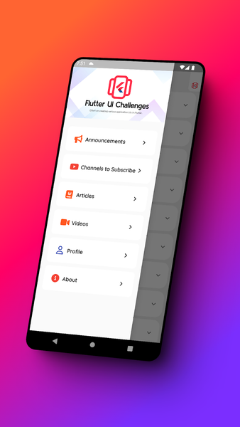 UI Challenges - Flutter - عکس برنامه موبایلی اندروید