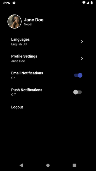 UI Challenges - Flutter - Image screenshot of android app