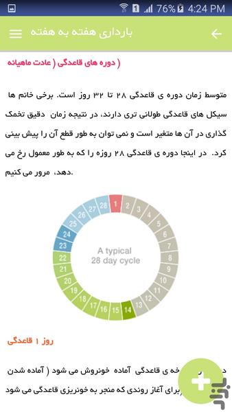 راهنمای بارداری روز به روز - عکس برنامه موبایلی اندروید